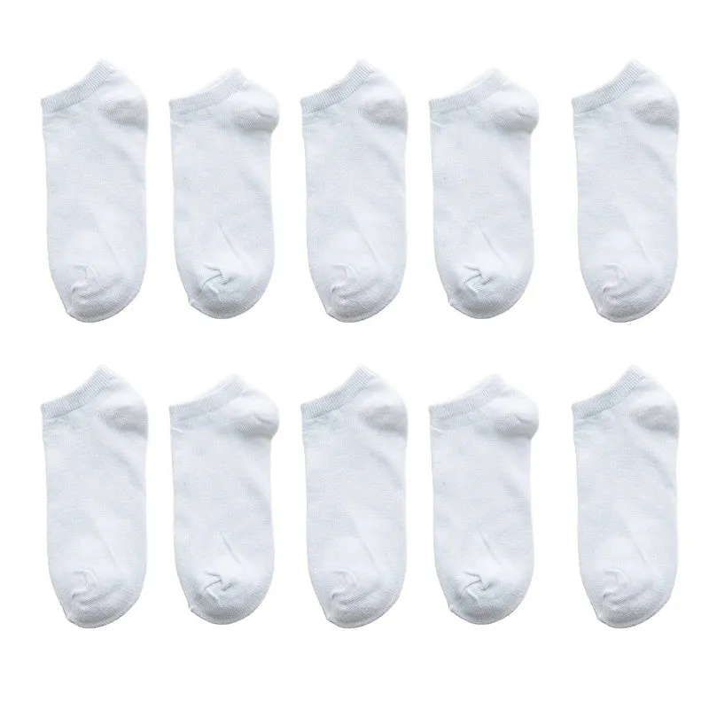 10pair Men's Breathable Athletic Solid Crew Comfortable Cotton Ankle Socks
