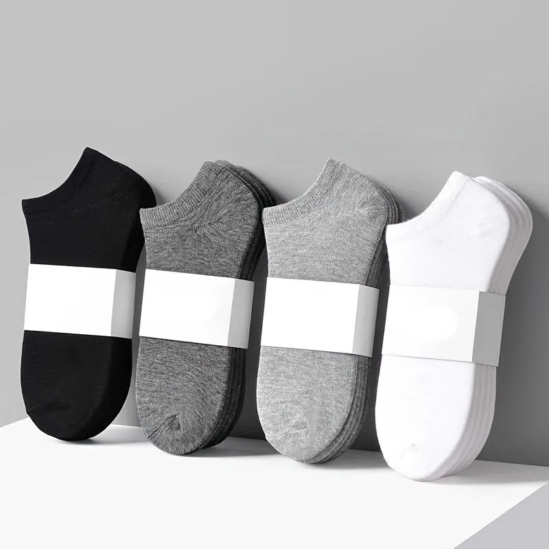 10pair Men's Breathable Athletic Solid Crew Comfortable Cotton Ankle Socks