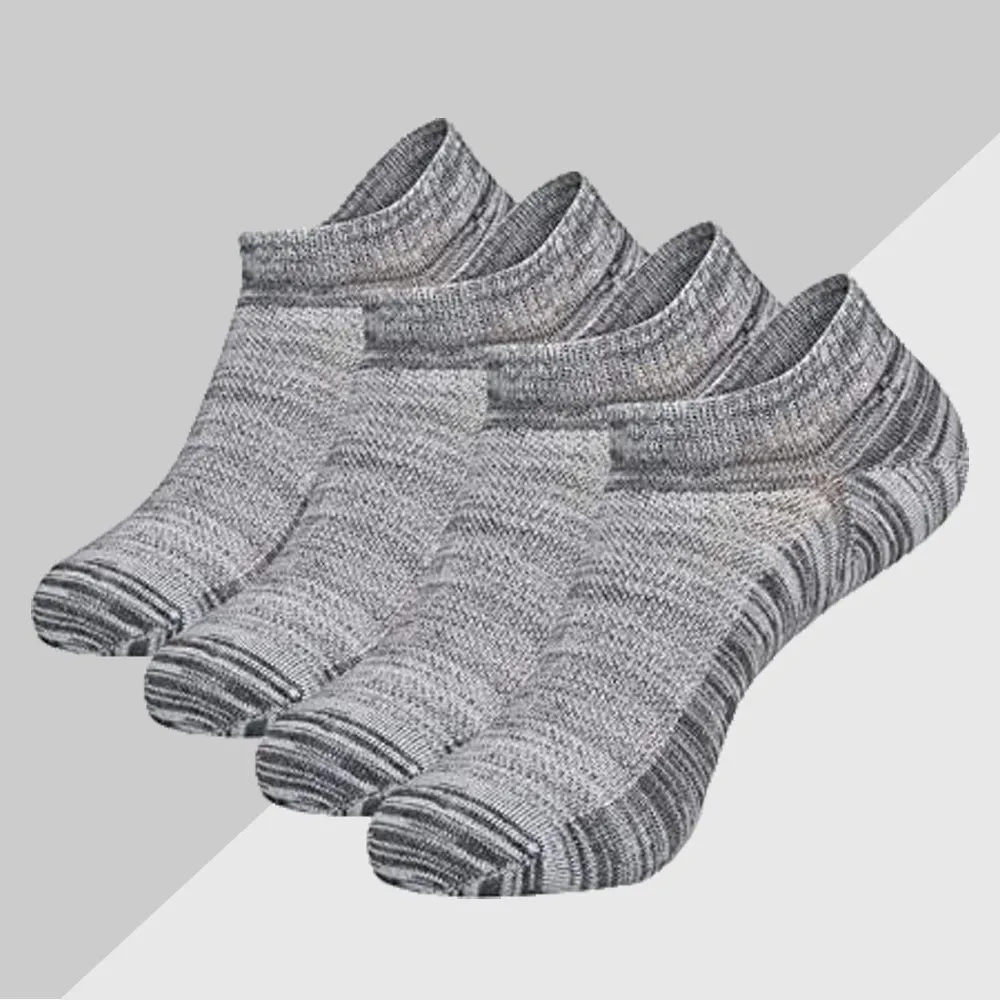 4pairs Men's Cushioned Low Cut Athletic Breathable Socks For Running
