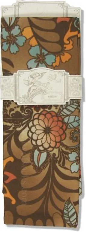 Brown Pop Fern Opaque Knee Highs (Women's)