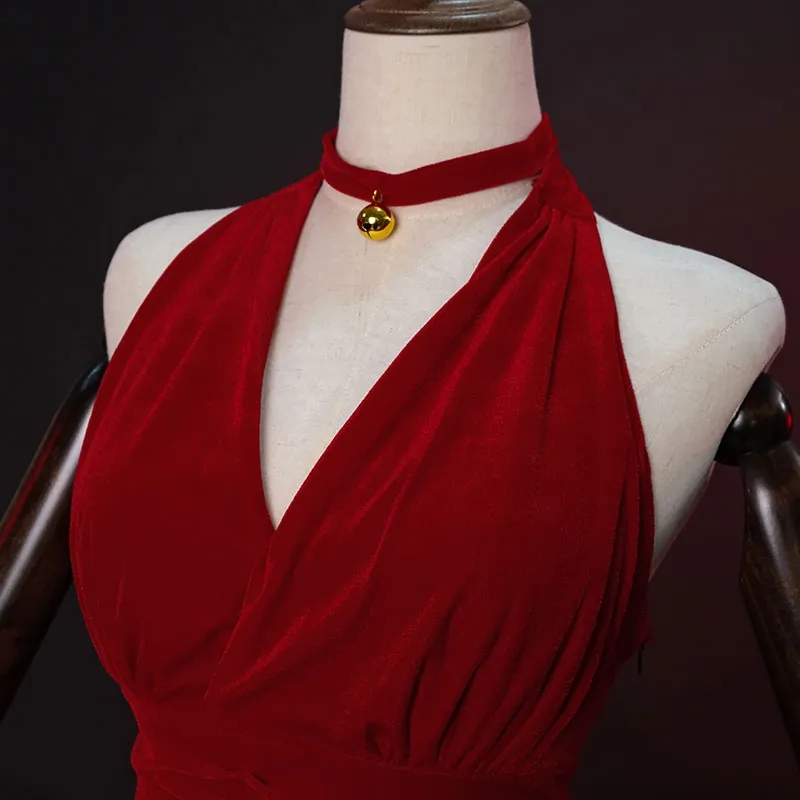 Christmas Soft Red Plush Gift Dress Cosplay