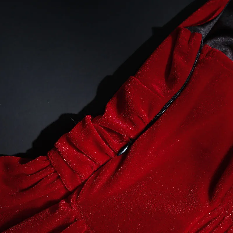 Christmas Soft Red Plush Gift Dress Cosplay