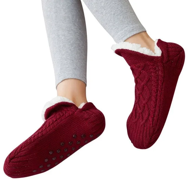 Cuzcare Thermal Socks Ultra Warm Non-Slip Yarn Fur Indoor Slipper Socks