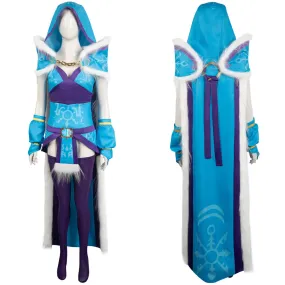 Dota 2 Crystal Maiden Women Blue Outfit Party Carnival Halloween Cosplay Costume