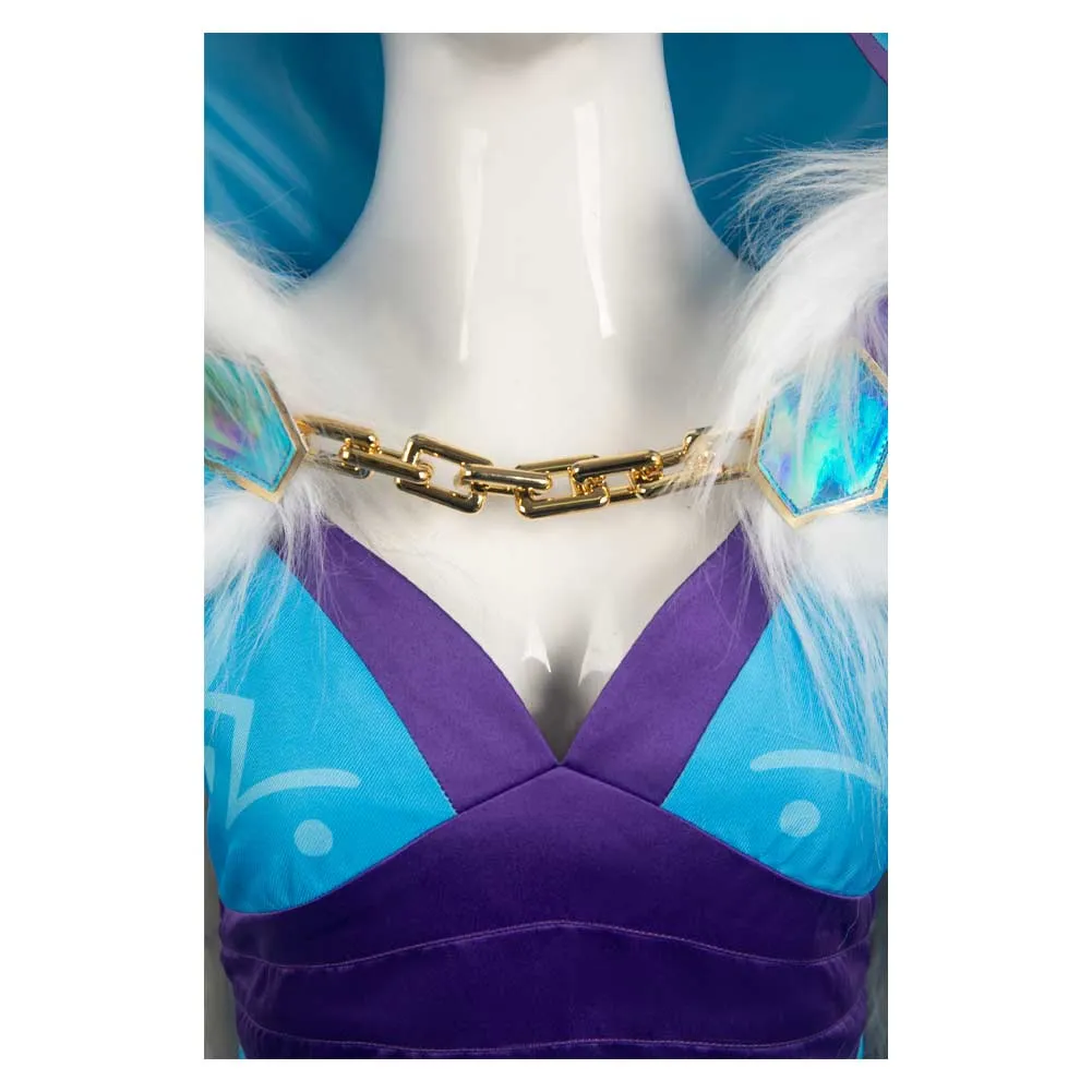 Dota 2 Crystal Maiden Women Blue Outfit Party Carnival Halloween Cosplay Costume
