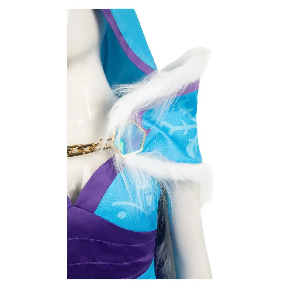 Dota 2 Crystal Maiden Women Blue Outfit Party Carnival Halloween Cosplay Costume