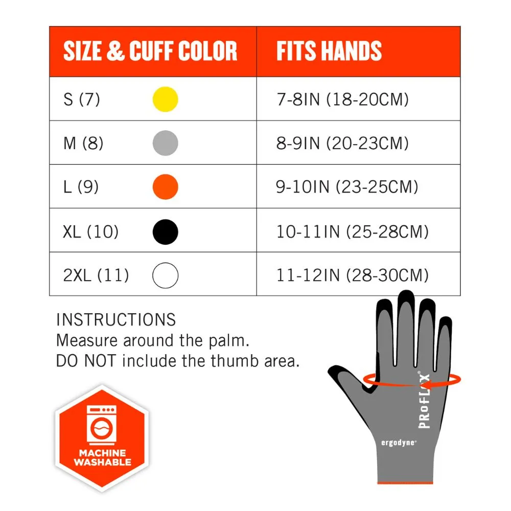 Ergodyne 10303 #7072 12-pair M Gray ANSI A7 Nitrile Coated CR Gloves