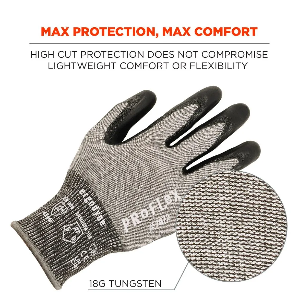 Ergodyne 10303 #7072 12-pair M Gray ANSI A7 Nitrile Coated CR Gloves