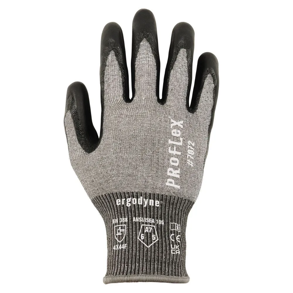 Ergodyne 10303 #7072 12-pair M Gray ANSI A7 Nitrile Coated CR Gloves