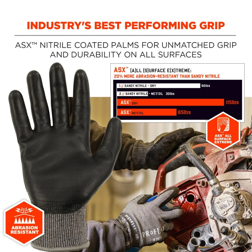 Ergodyne 10303 #7072 12-pair M Gray ANSI A7 Nitrile Coated CR Gloves