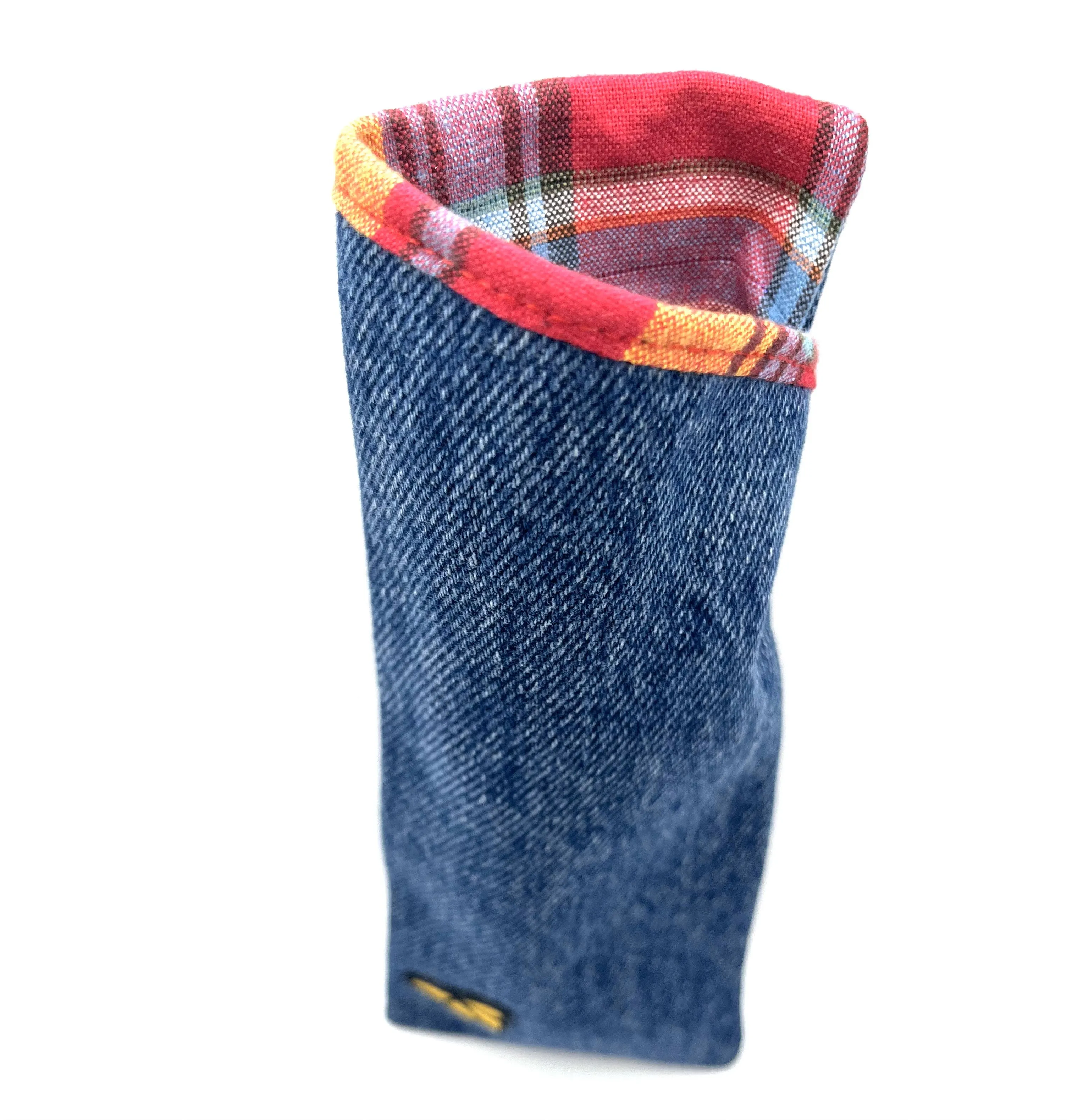Eyeglasses Case - Denim with Patterned Lining