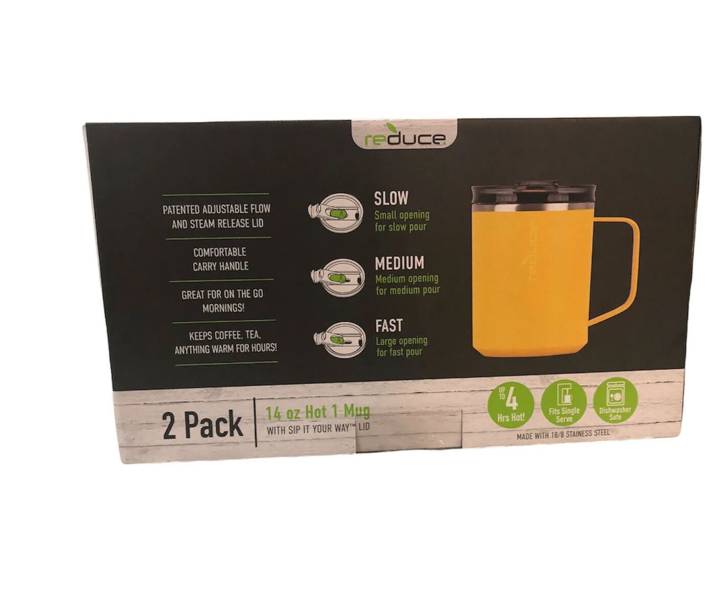 Reduce Hot1 Stainless Steel Coffee Mug, 14oz Sold by piece (available color  Blue)