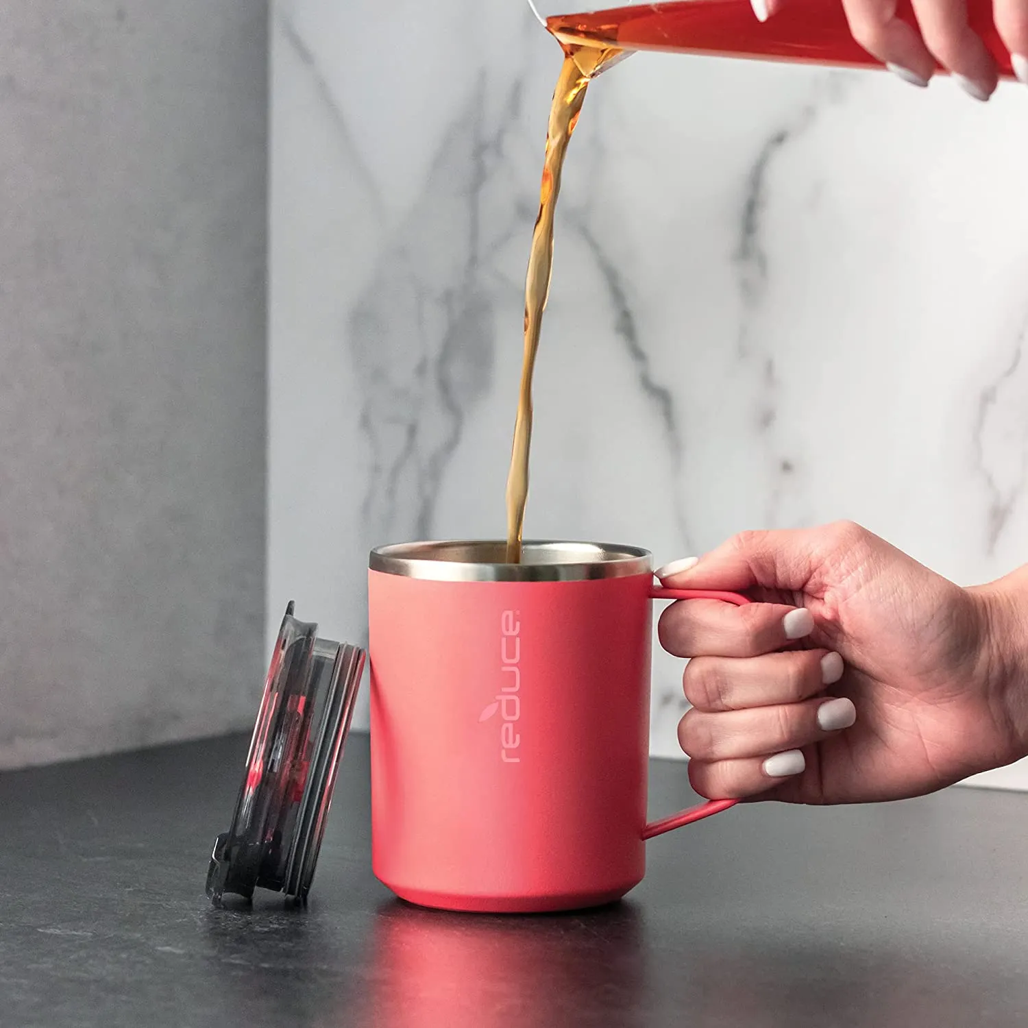 Reduce Hot1 Stainless Steel Coffee Mug, 14oz Sold by piece (available color  Blue)