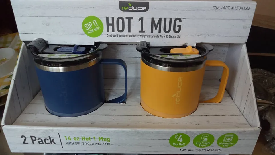 Reduce Hot1 Stainless Steel Coffee Mug, 14oz Sold by piece (available color  Blue)