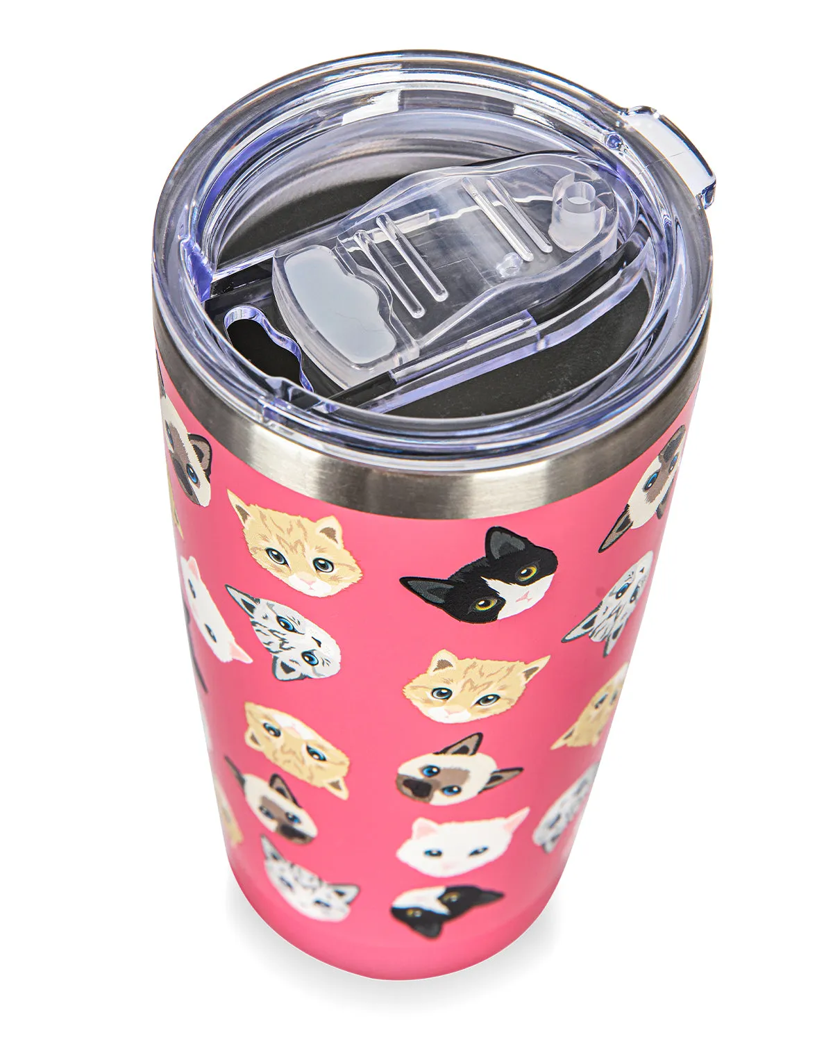 Thermal Insulated Stainless Steel Cats Pattern 20 Oz Coffee Tumbler