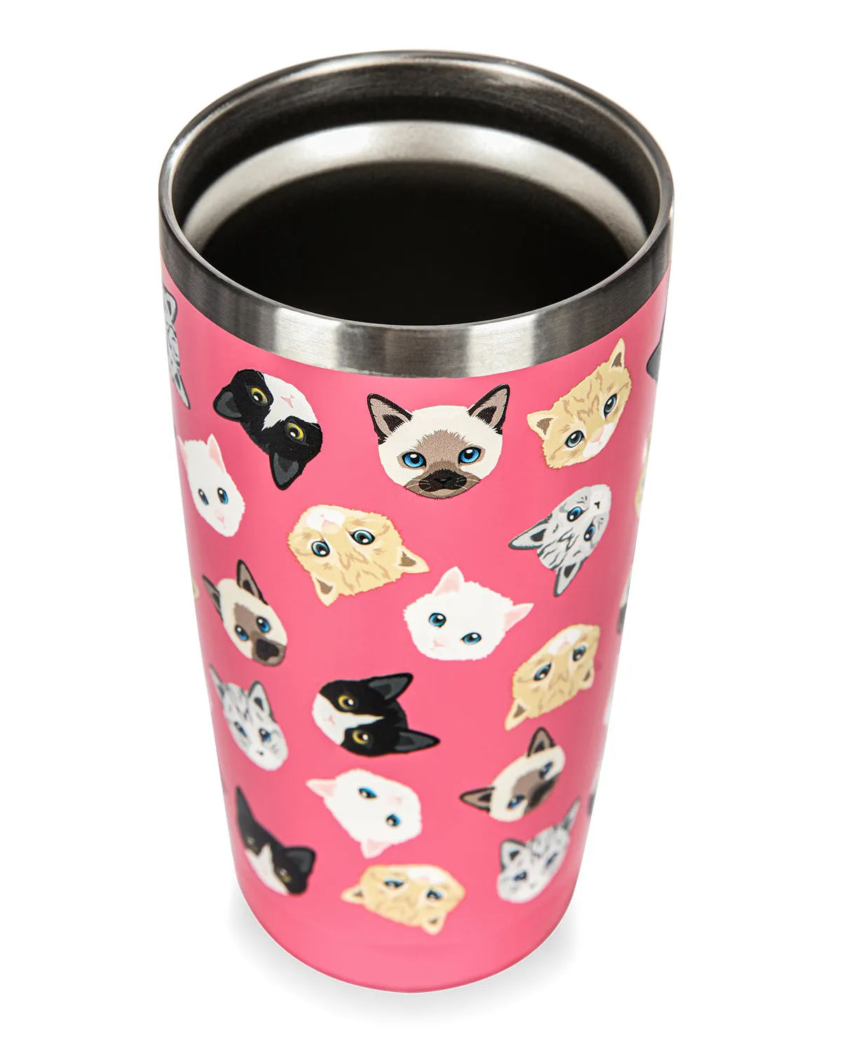 Thermal Insulated Stainless Steel Cats Pattern 20 Oz Coffee Tumbler