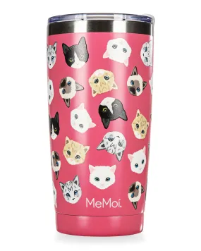 Thermal Insulated Stainless Steel Cats Pattern 20 Oz Coffee Tumbler