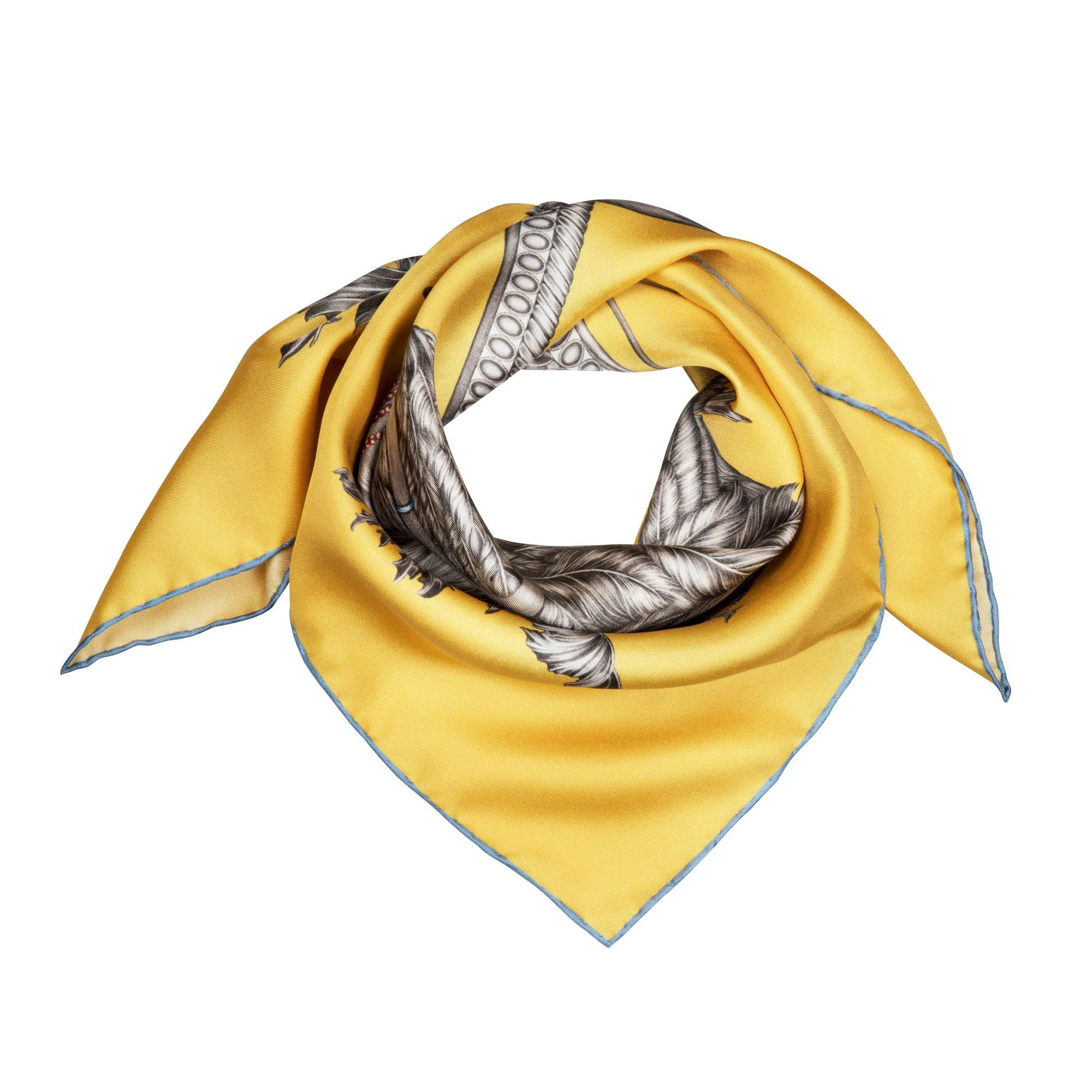 Totem Monkey Mini Silk Scarf Yellow