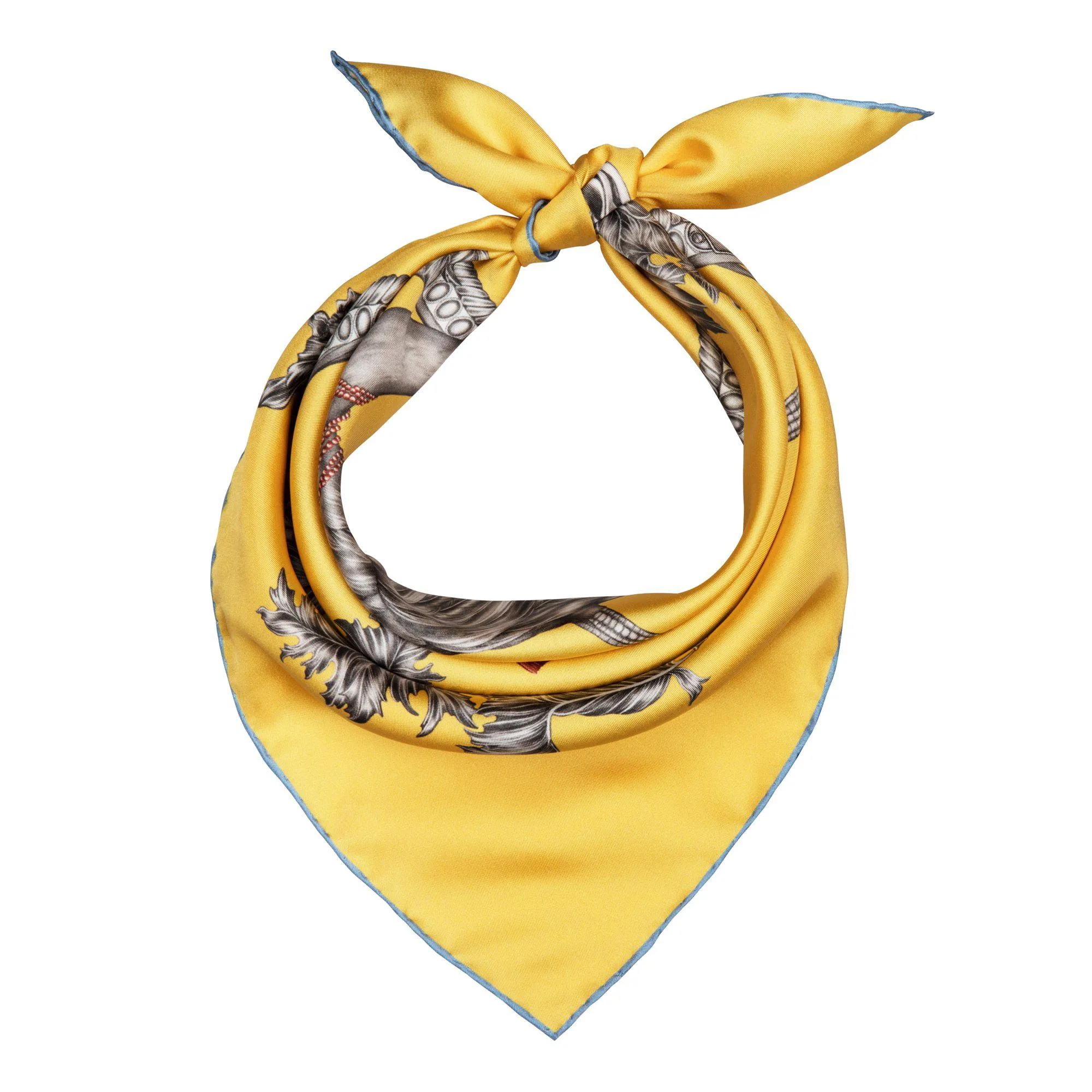 Totem Monkey Mini Silk Scarf Yellow