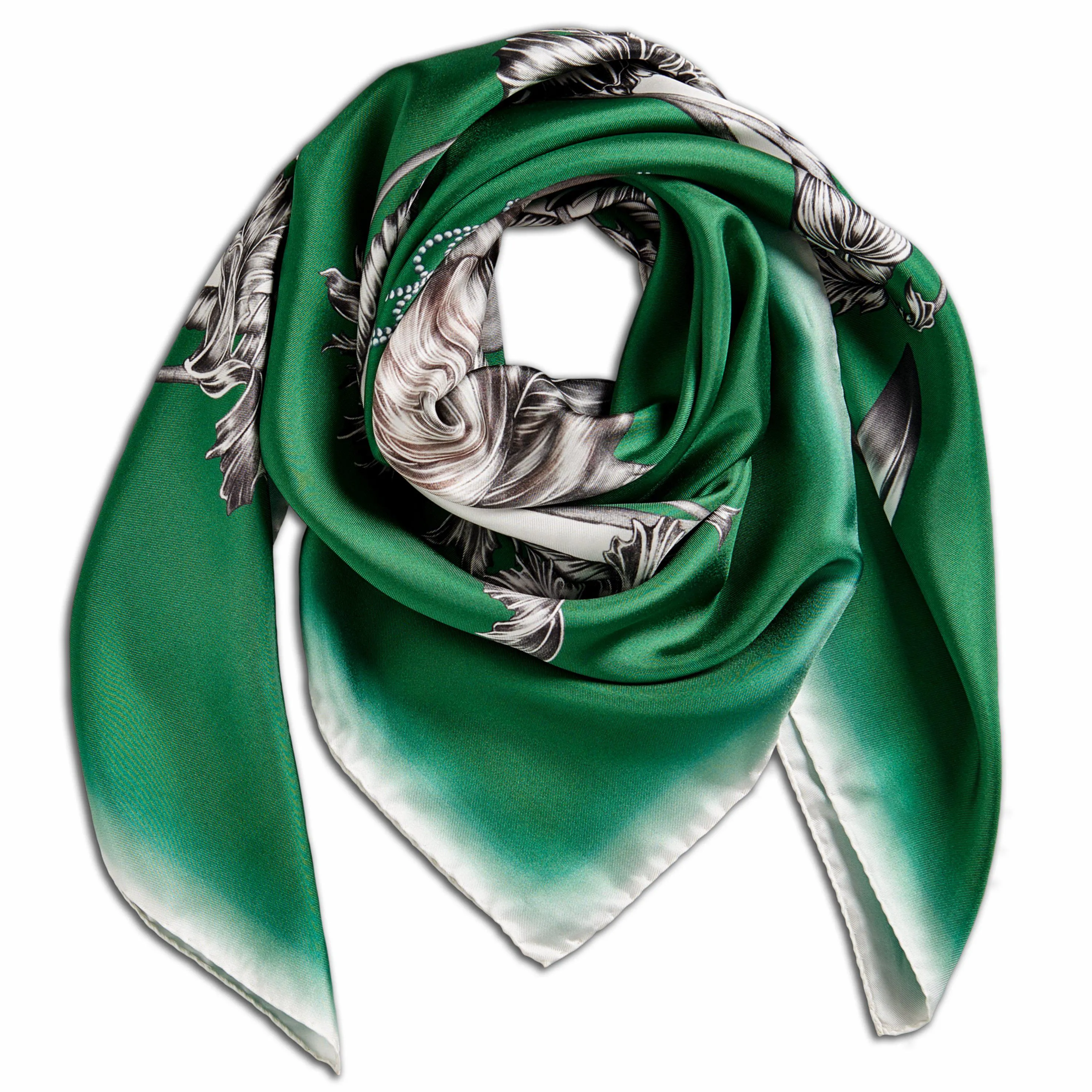 Totem Monkey Silk Scarf Green