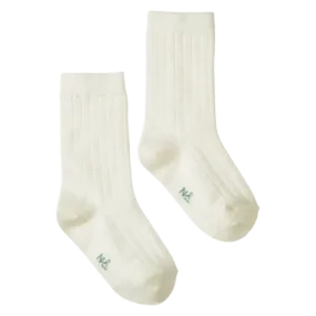 Wool Rib Socks - Natural