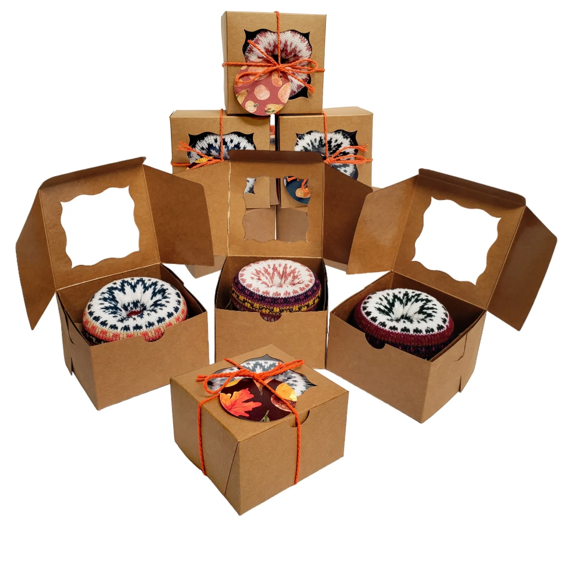 Wool socks gift box - Fall themed donut socks