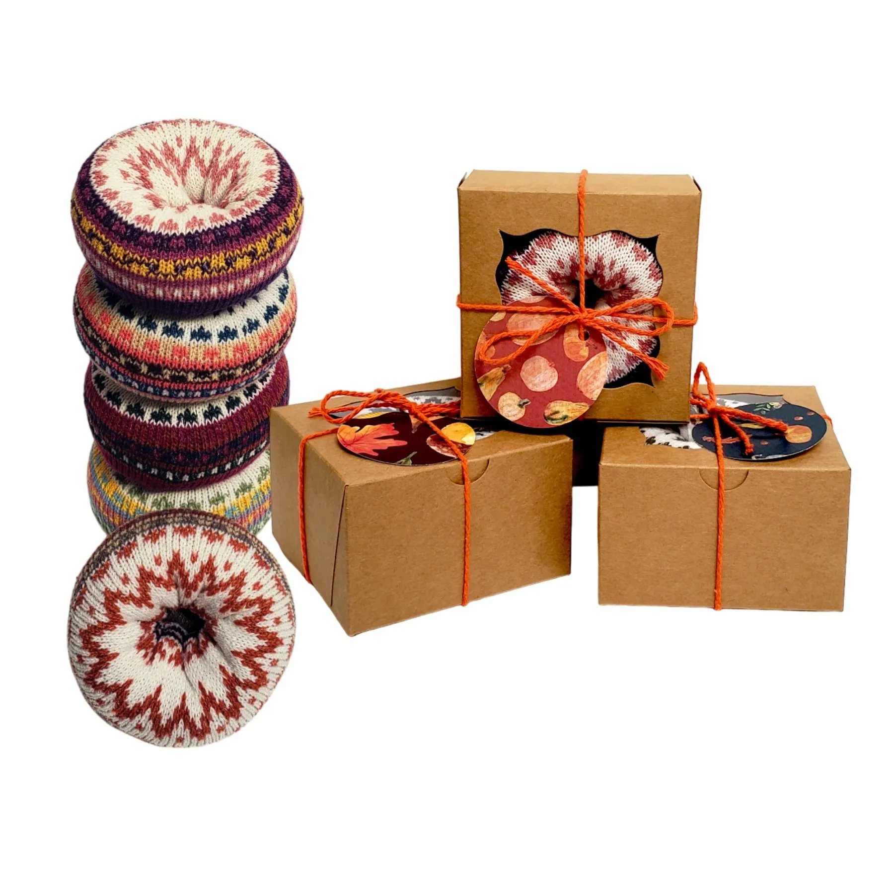 Wool socks gift box - Fall themed donut socks
